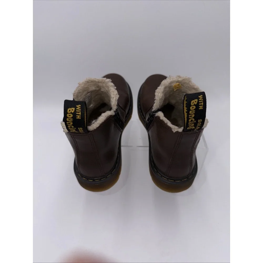 Dr Martens Slip 2976 Alyson Dark Brown Snowplow Classic Doc READ‎ Youth Size 3
